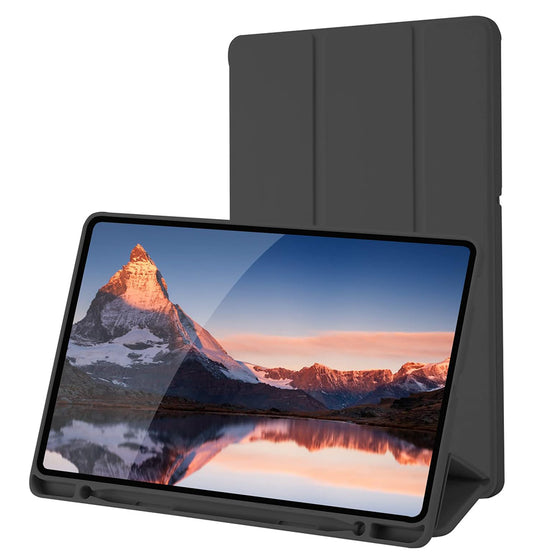 Husă tip carte cu suport stylus Techsuit Flex Trifold pentru Samsung Galaxy Tab S6 Lite (2020/2022/2024) – neagră