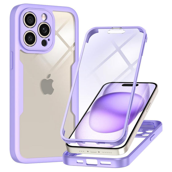 Husă 360 Techsuit ColorVerse cu folie de ecran pentru iPhone 15 Pro – mov