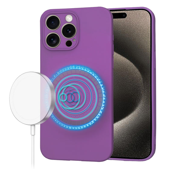 Husă Techsuit SoftFlex MagSafe pentru iPhone 15 Pro Max – mov