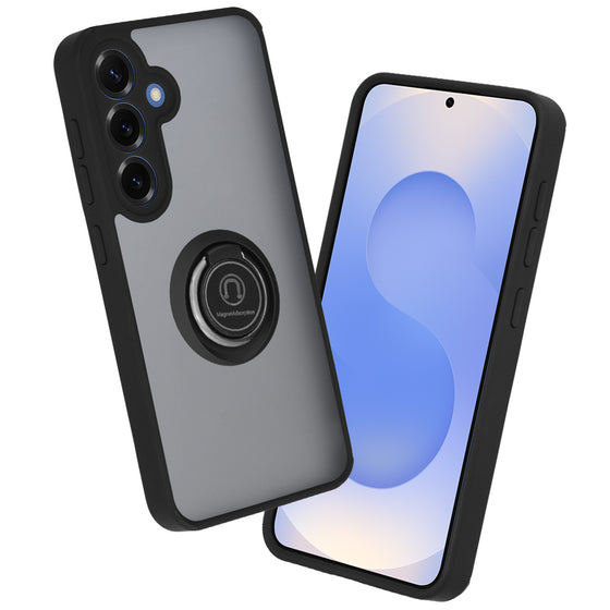 Husă Techsuit Glinth cu inel magnetic pentru Samsung Galaxy S25 – negru