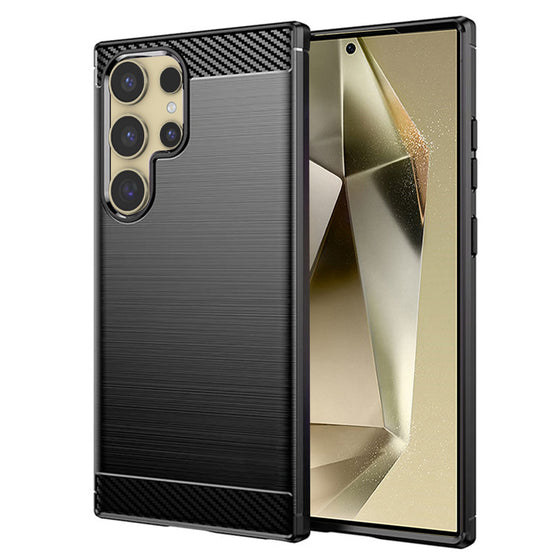 Husă Techsuit Carbon Silicone pentru Samsung Galaxy S24 Ultra – negru