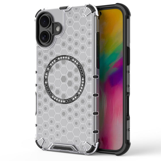 Husă Techsuit HoneyComb Shield MagSafe pentru iPhone 16 – alb