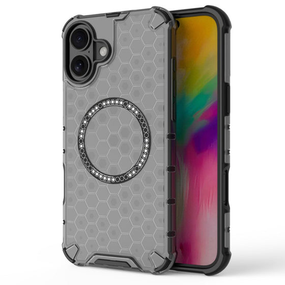 Husă Techsuit HoneyComb Shield MagSafe pentru iPhone 16 – negru