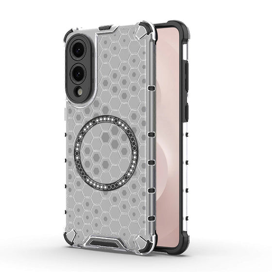 Husă Techsuit HoneyComb Shield MagSafe pentru Samsung Galaxy S25 Edge – alb