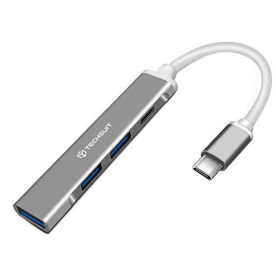 Hub USB-C 4 în 1 Techsuit PolarisBridge H18, USB 3.0, 2 x USB 2.0, USB-C – gri