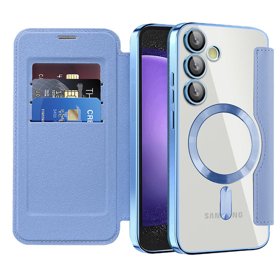 Husă tip carte Techsuit SmartMag Book pentru Samsung Galaxy S23 FE – albastru deschis