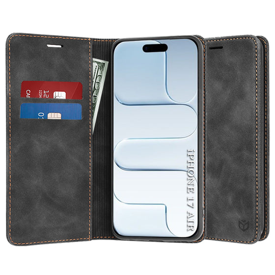Husă tip carte Techsuit Confy Cover pentru iPhone Air – negru