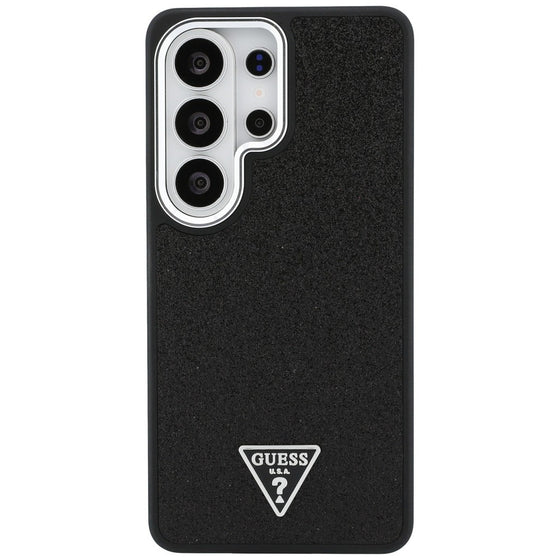 Husă Guess Fixed Glitter Triangle Logo MagSafe pentru Samsung Galaxy S26 Ultra – negru