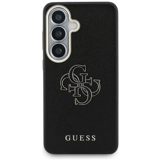 Husă Guess Grained Big 4G Metal Logo pentru Samsung Galaxy S26 Plus – negru