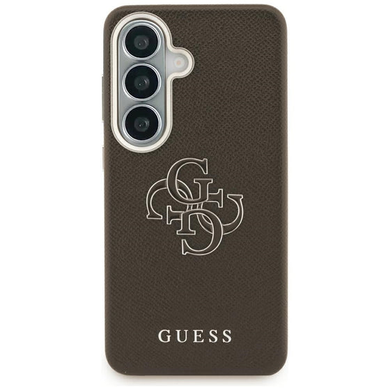 Husă Guess Grained Big 4G Metal Logo pentru Samsung Galaxy S26 Plus – maro