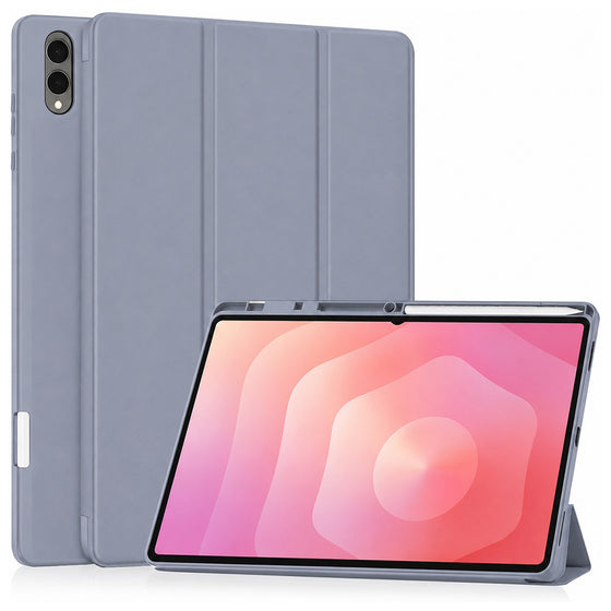 Husă tip carte cu suport stylus Techsuit Flex Trifold pentru Samsung Galaxy Tab S11 Ultra / Tab S12 Ultra – mov