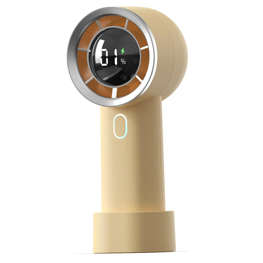 Ventilator de mână silențios, afișaj, USB-C, galben – Techsuit HX130 – imagine 1