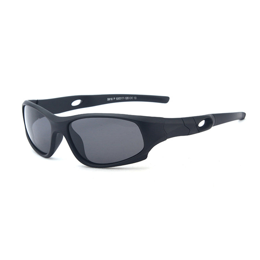 Ochelari soare sport polarizați copii, UV400 – Techsuit 816 – Negru sablat – imagine 1