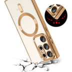 Husă transparentă Techsuit Luxury Crystal MagSafe Galaxy S22 Ultra – Roșu – imagine 4