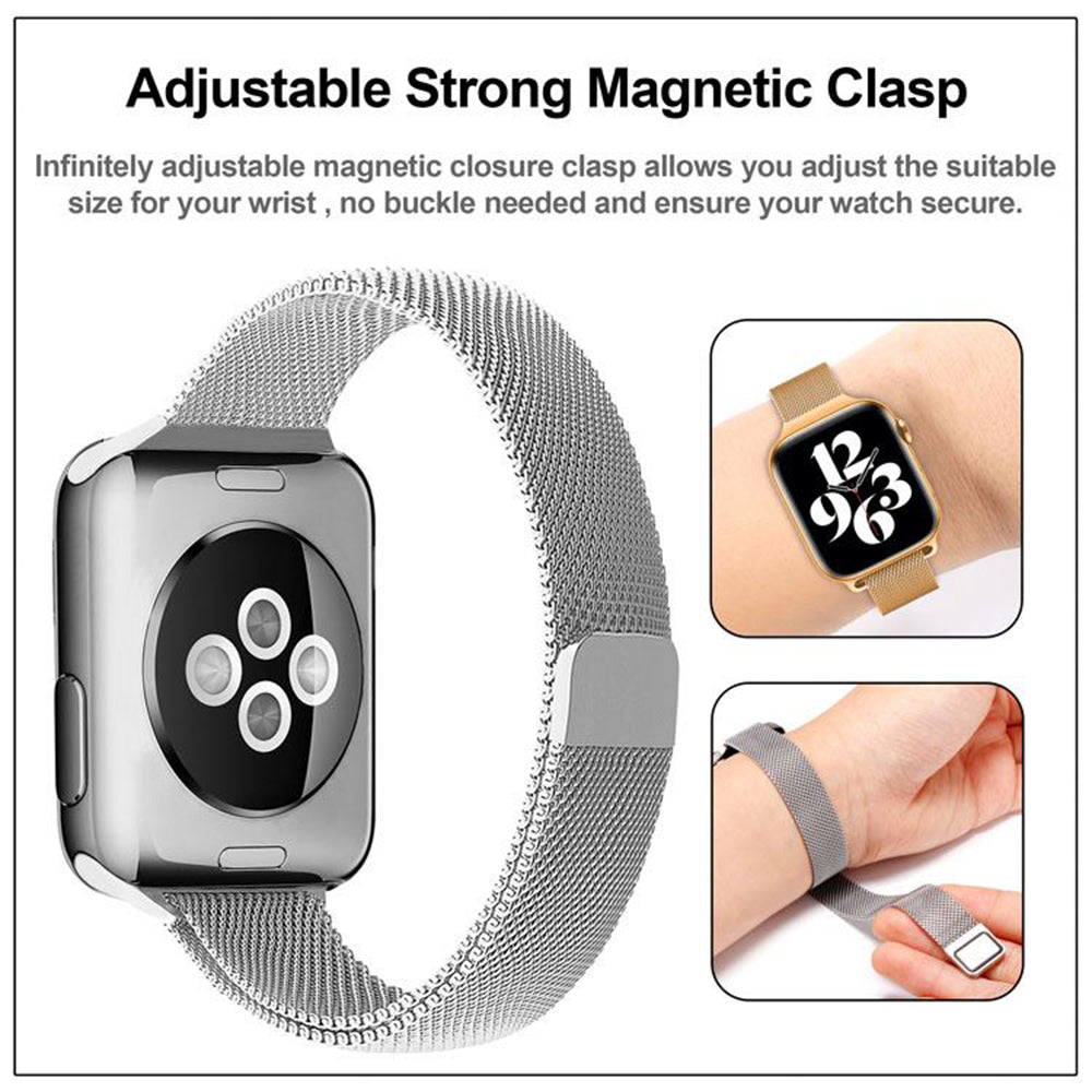 Curea Apple Watch 42 / 44  Techsuit W034, oțel inoxidabil, argintiu – imagine 2