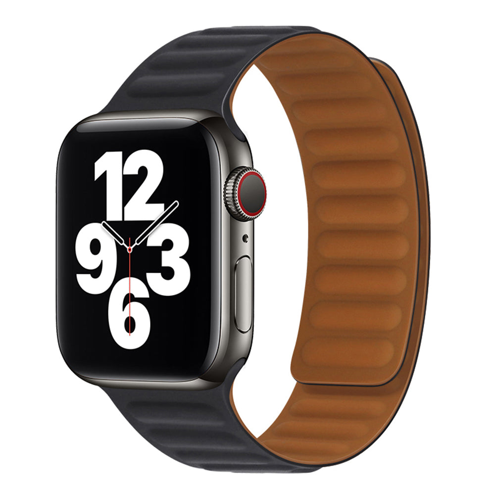 Curea Apple Watch 42 / 44 / 45 / 46  Techsuit W035, silicon, negru – imagine 1