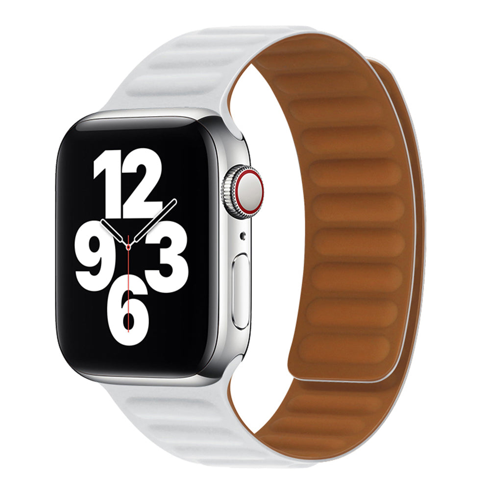 Curea Apple Watch 42 / 44 / 45 / 46  Techsuit W035, silicon, alb – imagine 1