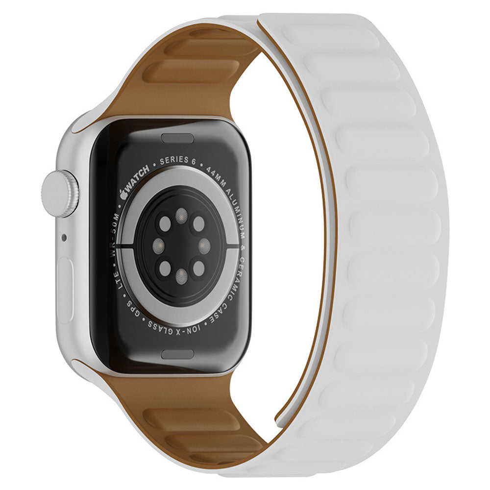Curea Apple Watch 42 / 44 / 45 / 46  Techsuit W035, silicon, alb – imagine 2