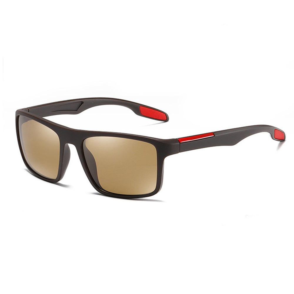 Ochelari de soare polarizați bărbați, ramă ușoară 21 g – Techsuit – Maro mat – imagine 2