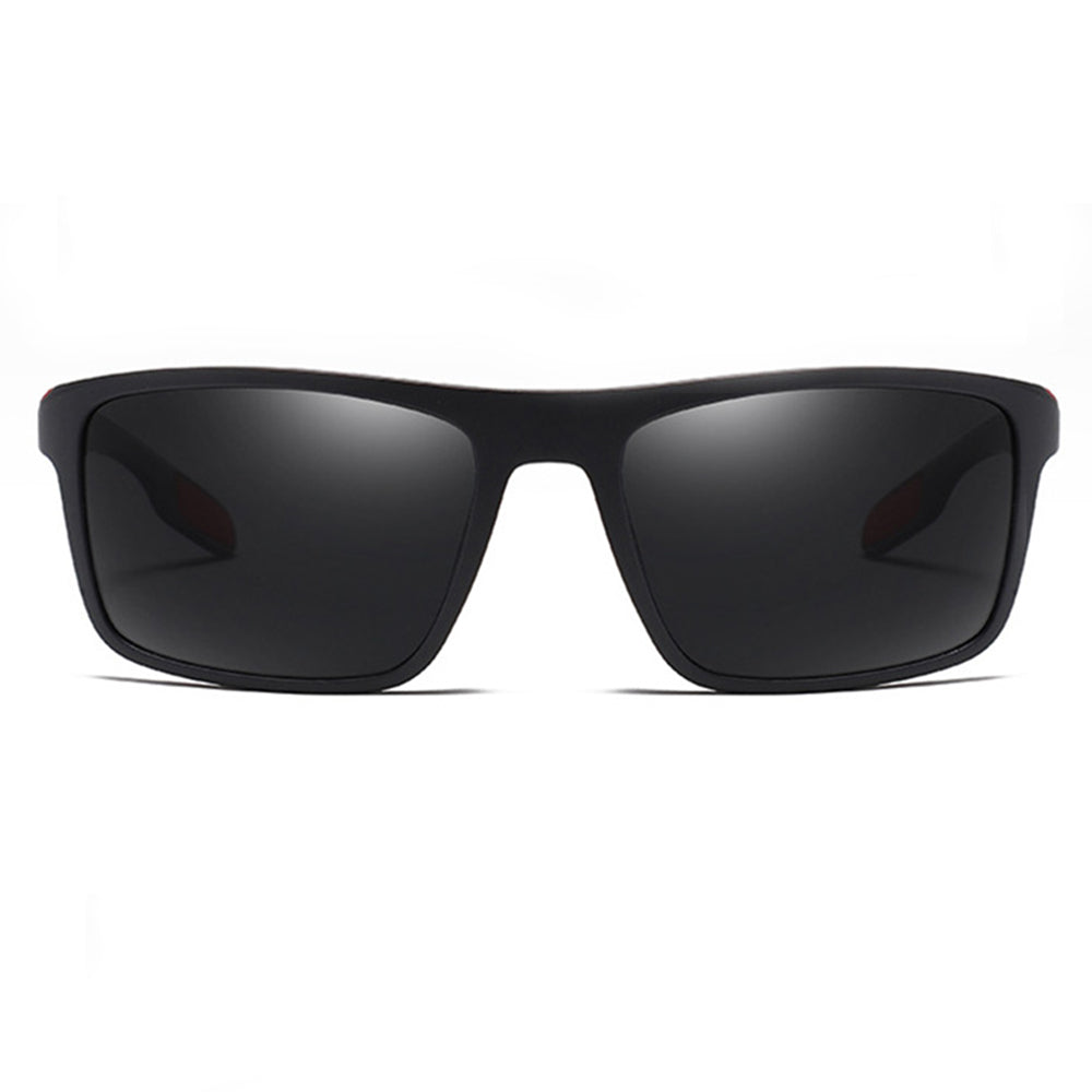 Ochelari de soare polarizați bărbați, ramă ușoară 21 g – Techsuit – Negru mat / roșu – imagine 9