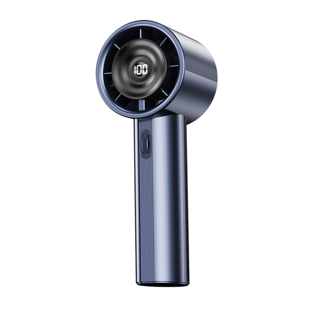 Mini ventilator de mână 10 W, afișaj, 5000 mAh, albastru – Techsuit – imagine 1