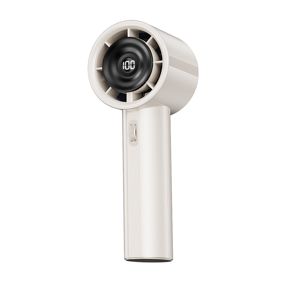 Mini ventilator de mână 10 W, afișaj, 5000 mAh, alb – Techsuit CT-111 – imagine 1