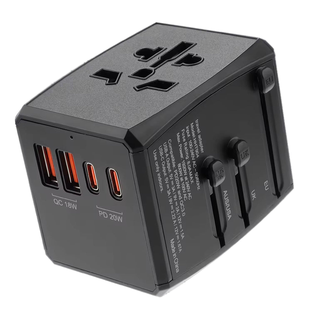 Adaptor călătorie universal PD 20W, negru – Techsuit HHT904 – imagine 1
