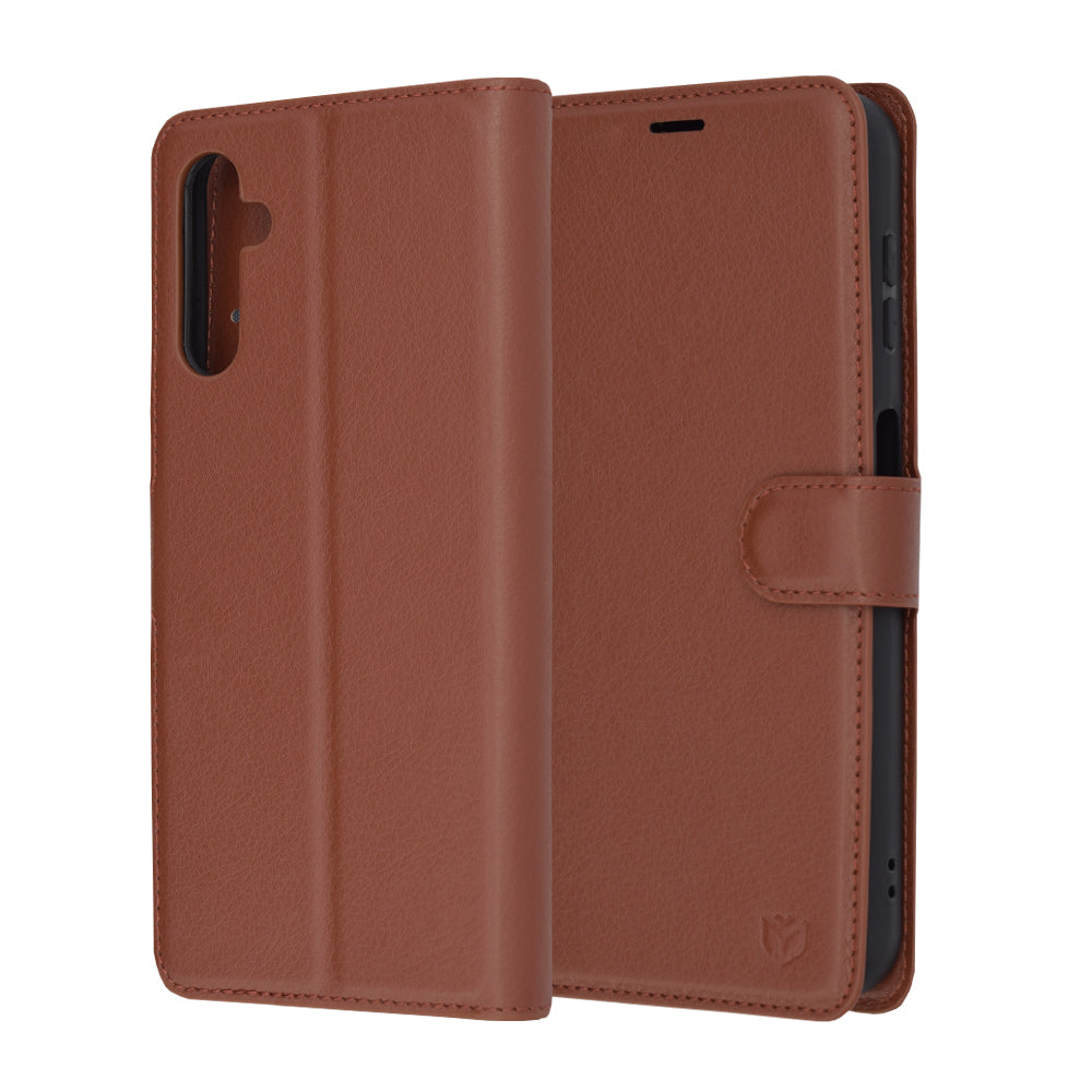 Husă portofel Techsuit Leather Folio Galaxy A14 / A14 5G – Maro – imagine 6