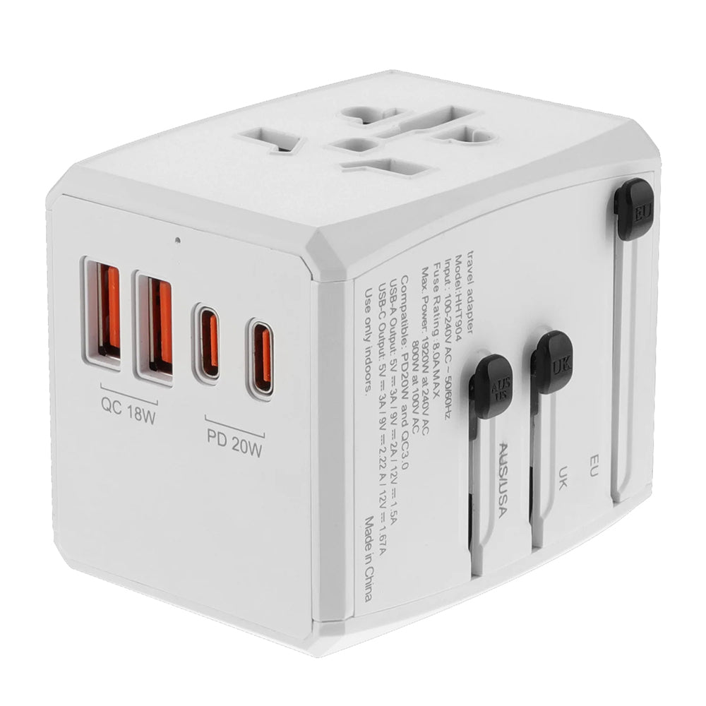 Adaptor călătorie universal PD 20W, alb – Techsuit HHT904 – imagine 3