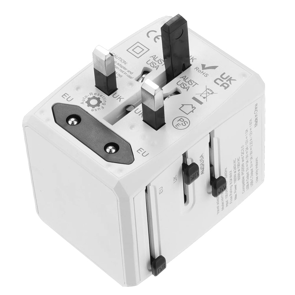 Adaptor călătorie universal PD 20W, alb – Techsuit HHT904 – imagine 2