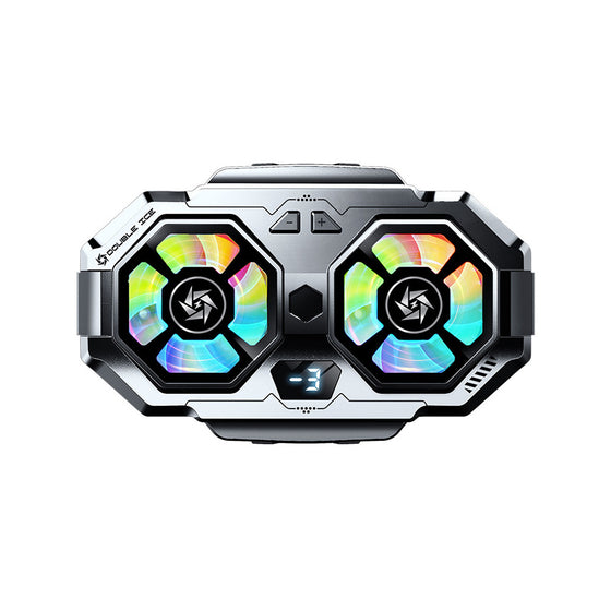 Cooler pentru telefon Techsuit SL22 cu turbină dublă, afișaj LED, lumini RGB – gri