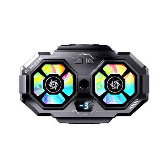 Cooler pentru telefon Techsuit SL22 cu turbină dublă, afișaj LED, lumini RGB – negru