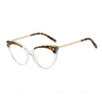Ochelari lumină albastră femei, ramă cat eye – Techsuit F93308 – Transparent / leopard – imagine 4