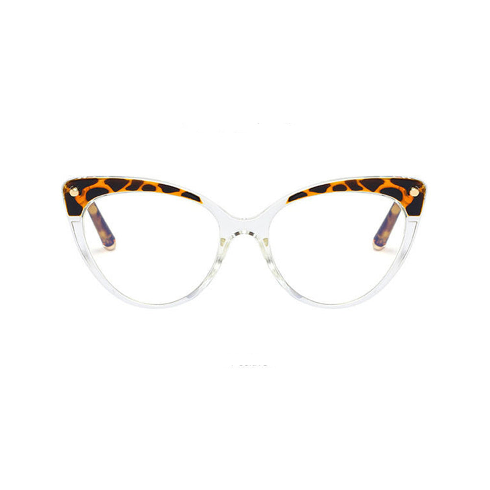 Ochelari lumină albastră femei, ramă cat eye – Techsuit F93308 – Transparent / leopard – imagine 5