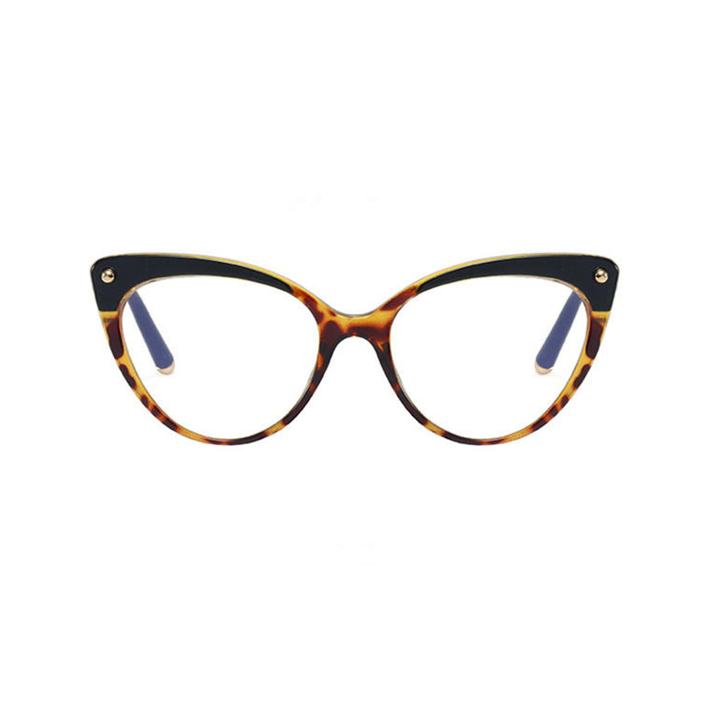 Ochelari lumină albastră femei, ramă cat eye – Techsuit F93308 – Leopard – imagine 1