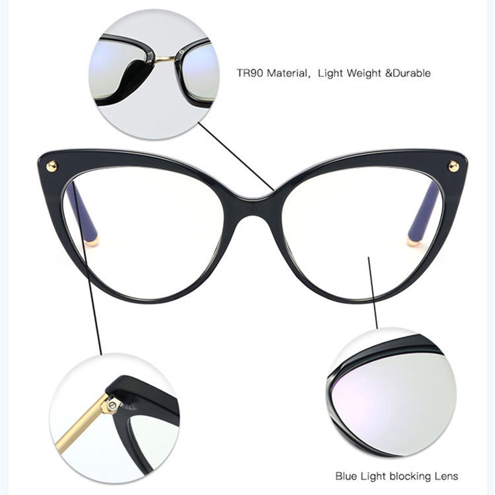 Ochelari lumină albastră femei, ramă cat eye – Techsuit F93308 – Leopard – imagine 3