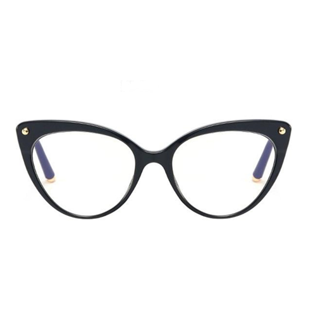 Ochelari lumină albastră femei, ramă cat eye – Techsuit F93308 – Negru lucios – imagine 5