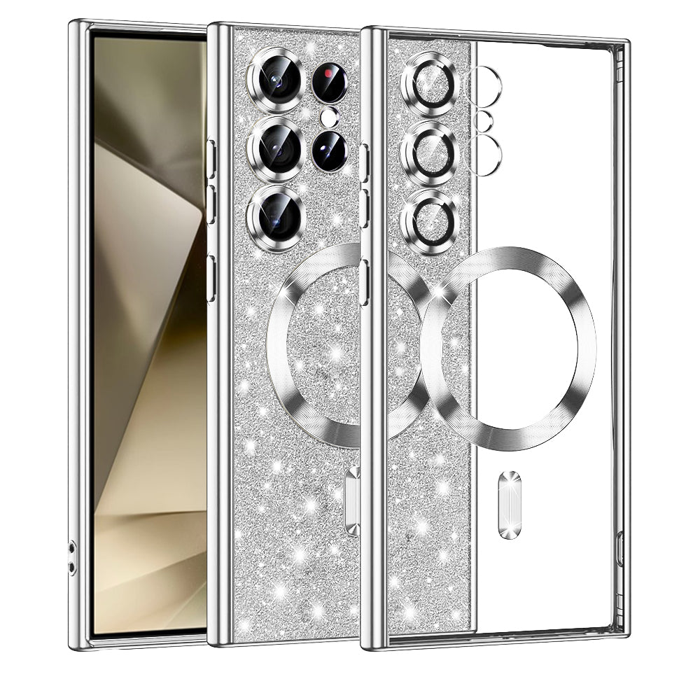 Husă Techsuit Luxury Glitter MagSafe Galaxy S24 Ultra – Argintiu – imagine 3