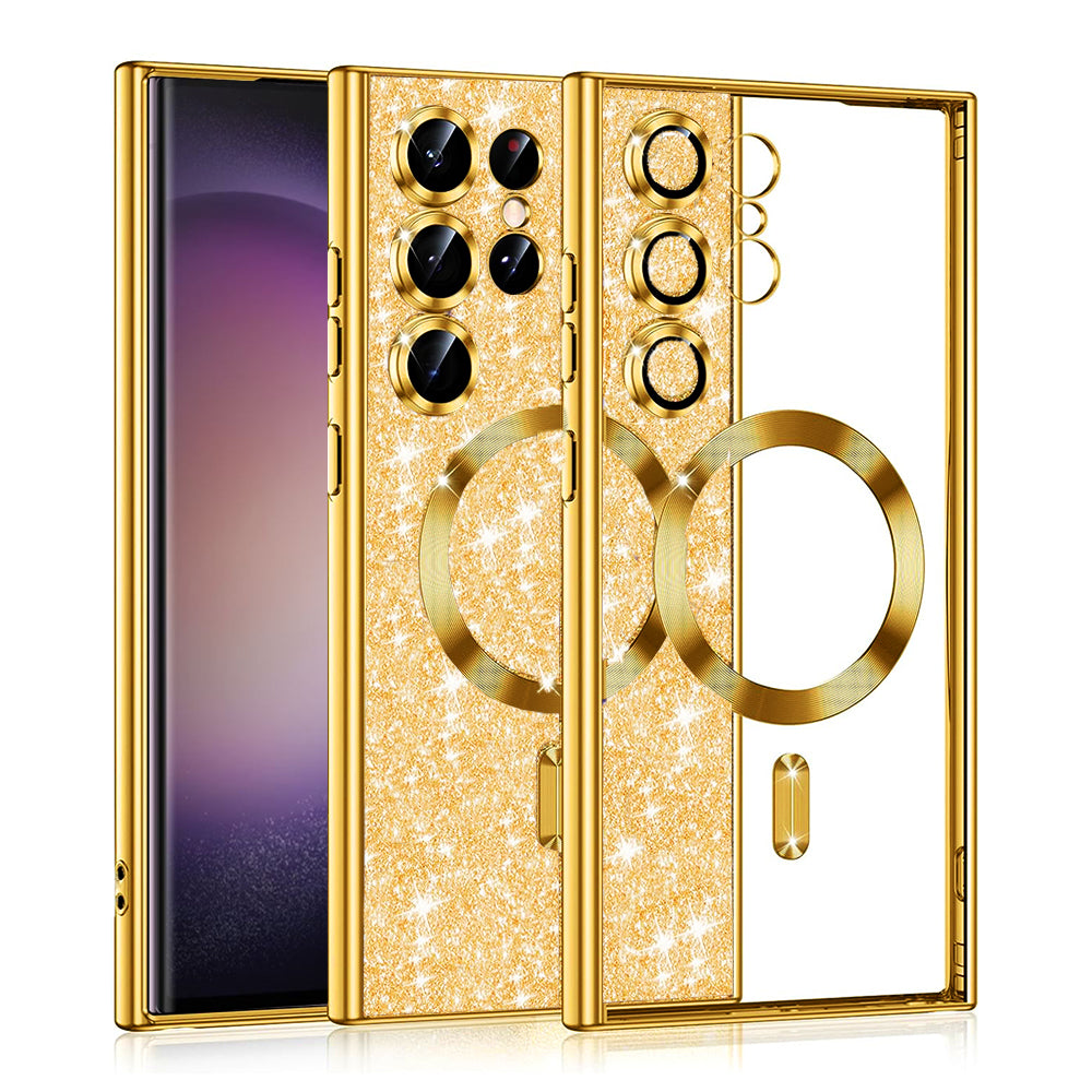 Husă Techsuit Luxury Glitter MagSafe Galaxy S23 Ultra – Auriu – imagine 1