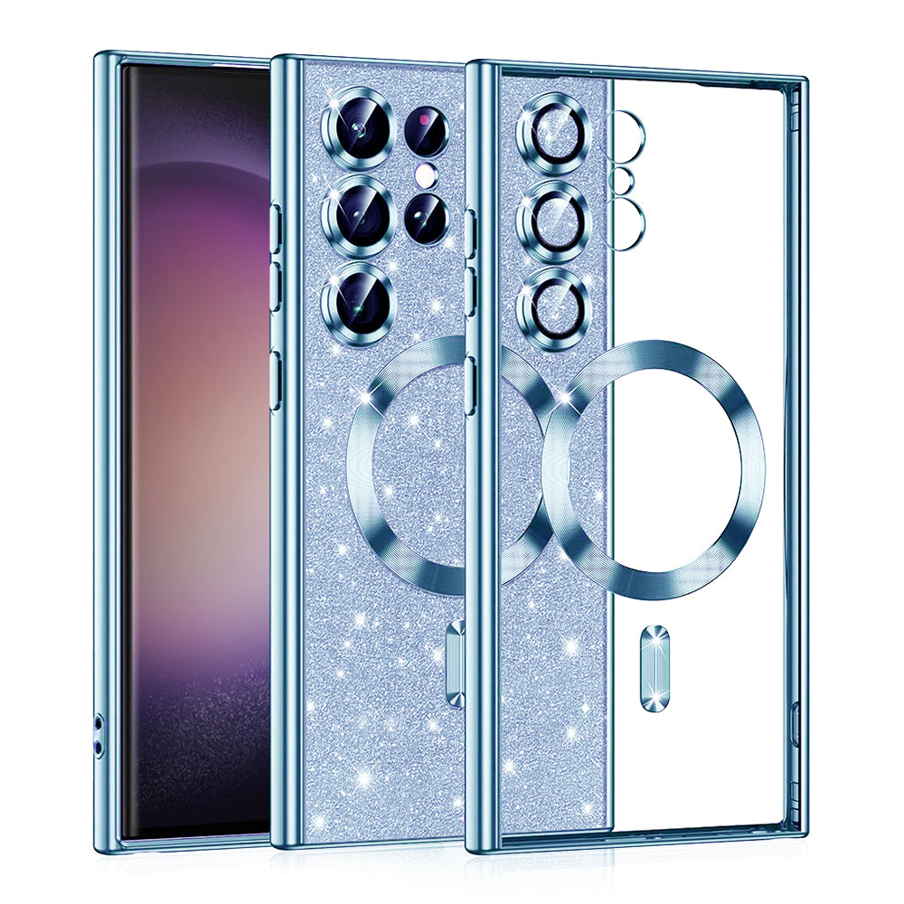 Husă Techsuit Luxury Glitter MagSafe Galaxy S23 Ultra – Albastru deschis – imagine 5