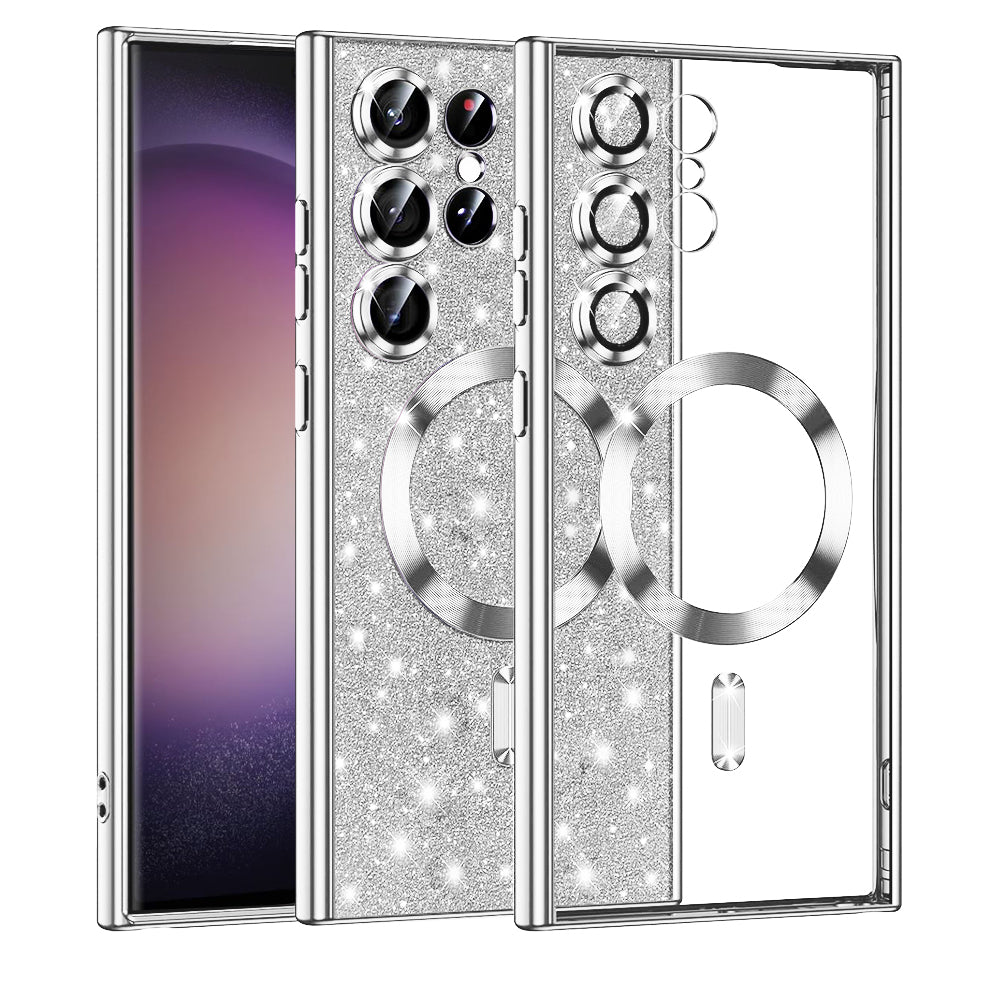 Husă Techsuit Luxury Glitter MagSafe Galaxy S23 Ultra – Argintiu – imagine 3