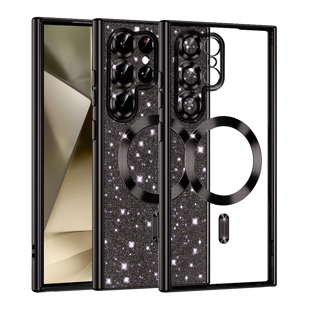 Husă Techsuit Luxury Glitter MagSafe Galaxy S22 Ultra – Negru – imagine 4