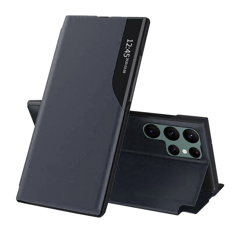 Husă flip Techsuit eFold Galaxy S22 Ultra – Albastru închis – imagine 4