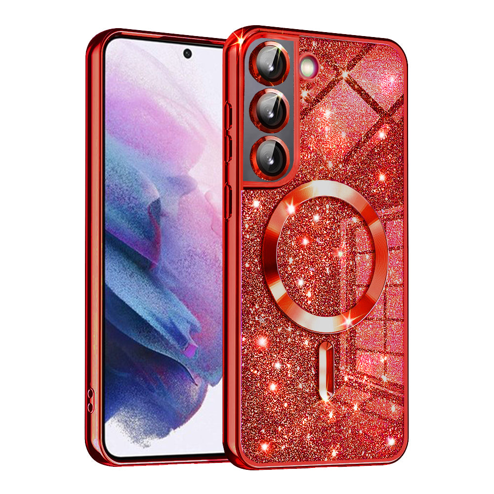 Husă Techsuit Luxury Glitter MagSafe Galaxy S21 FE – Roșu – imagine 2