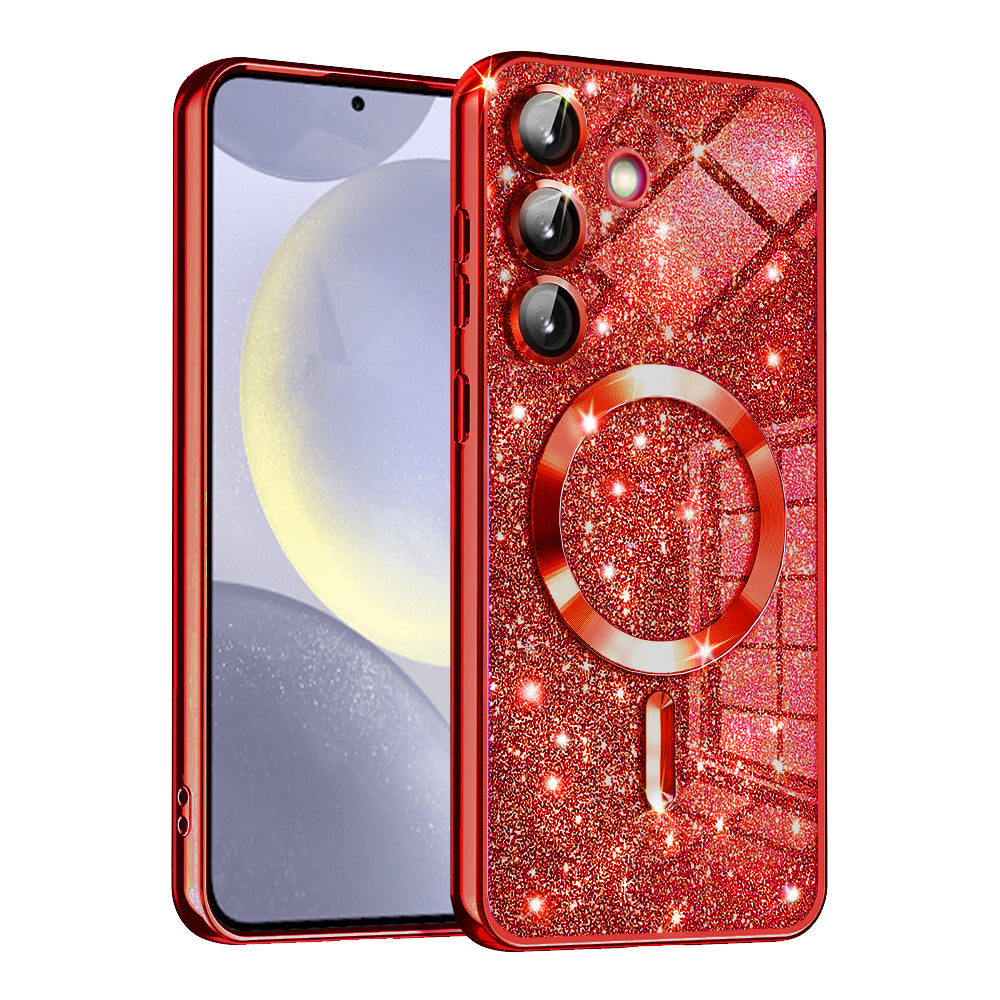 Husă Techsuit Luxury Glitter MagSafe Galaxy S24+ – Roșu – imagine 4