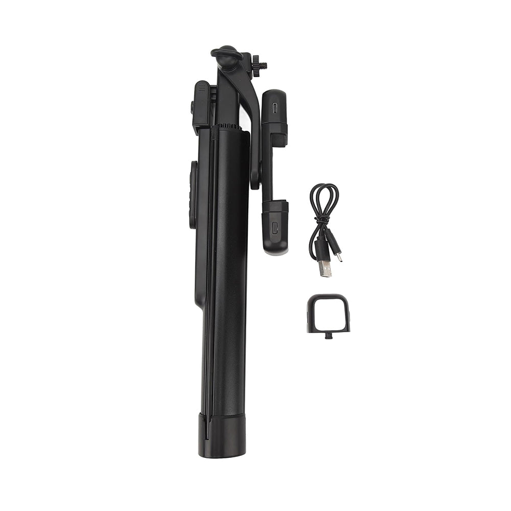 Selfie stick cu trepied și lumină, 167 cm, negru – Techsuit K30S – imagine 2
