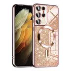 Husă Techsuit Luxury Glitter MagSafe Galaxy S21 Ultra – Auriu roz – imagine 5
