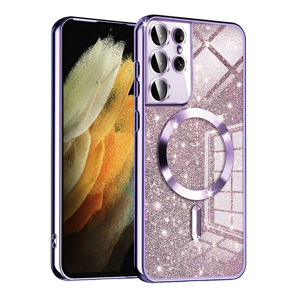 Husă Techsuit Luxury Glitter MagSafe Galaxy S21 Ultra – Mov deschis – imagine 7