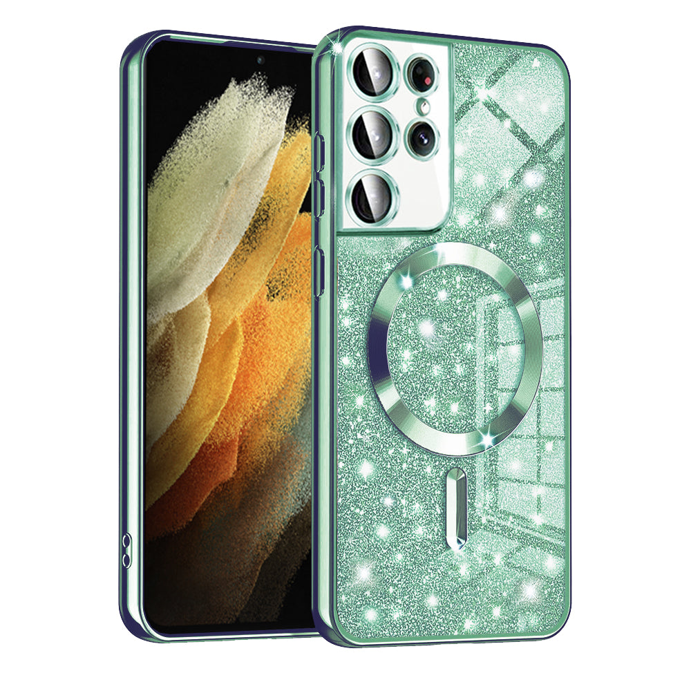 Husă Techsuit Luxury Glitter MagSafe Galaxy S21 Ultra – Verde deschis – imagine 6