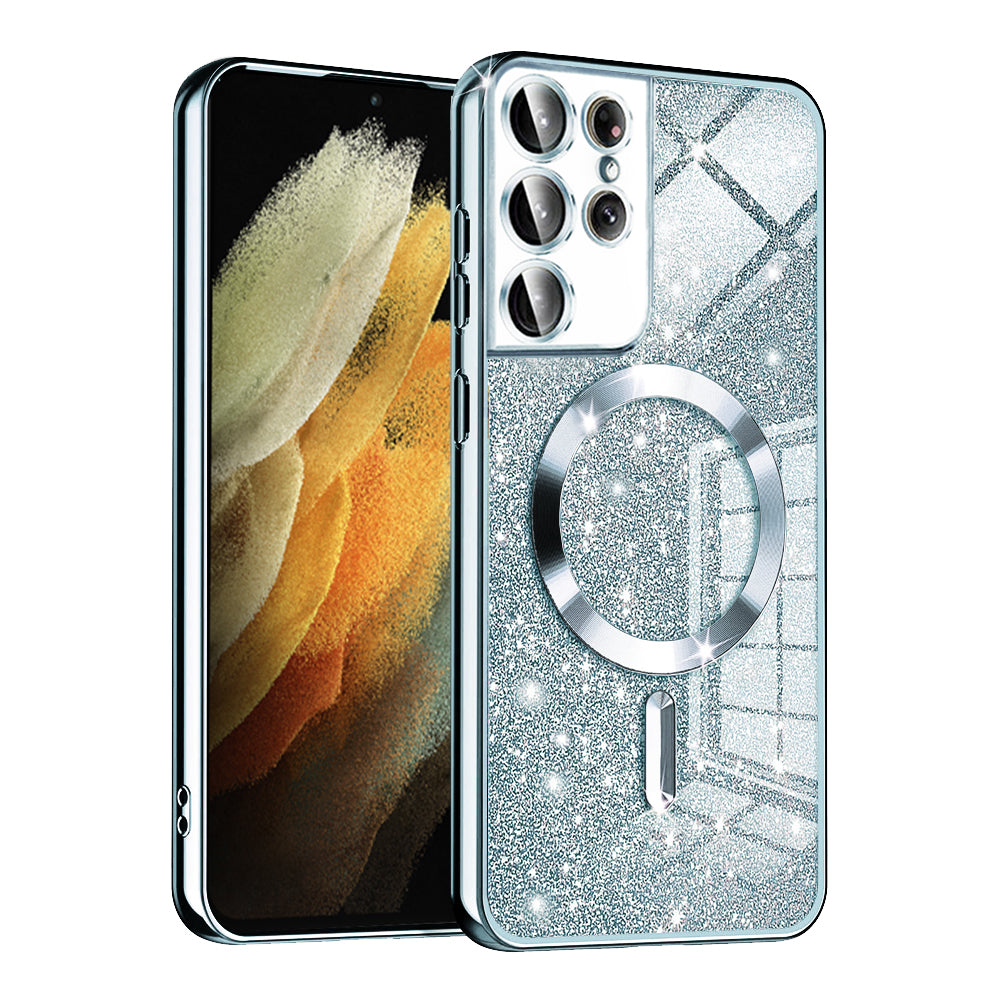 Husă Techsuit Luxury Glitter MagSafe Galaxy S21 Ultra – Albastru deschis – imagine 9